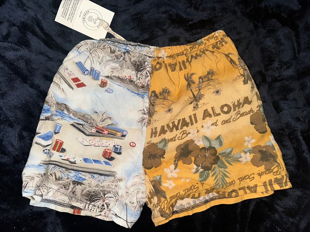 NWT URBAN RENEWAL VINTAGE MIXED HAWAIIAN PRINT SHORTS FESTIVAL Y2K BEACH S